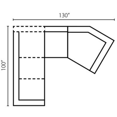 Layout I:  Three Piece Sectional 100" x 130"