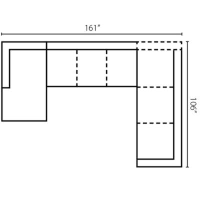 Layout E: Three Piece Sectional 66" x 161" x 106"