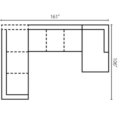 Layout F:  Three Piece Sectional 106" x 161" x 66"