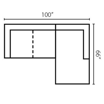Layout G:  Two Piece Sectional 100" x 66"
