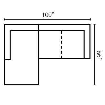 Layout H:  Two Piece Sectional 100" x 66"