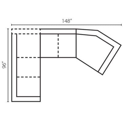 Layout A:  Three Piece Sectional 96" x 148"