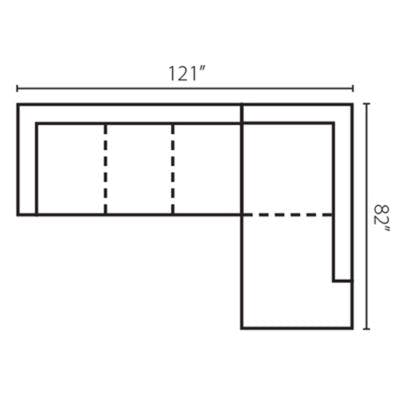 Layout C:  Two Piece Sectional 121" x 82"