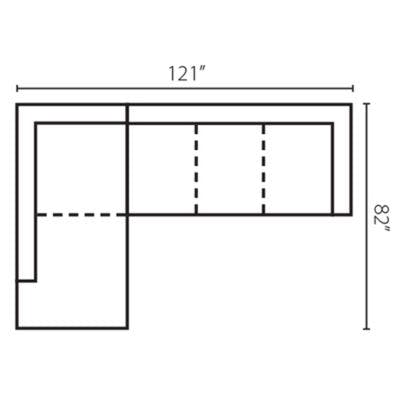 Layout D:  Two Piece Sectional 82" x 121"