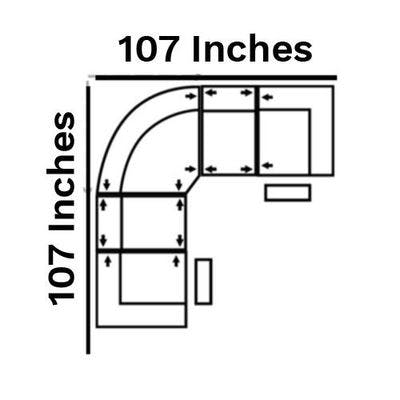 Layout A:  Five Piece Sectional 107" x 107"