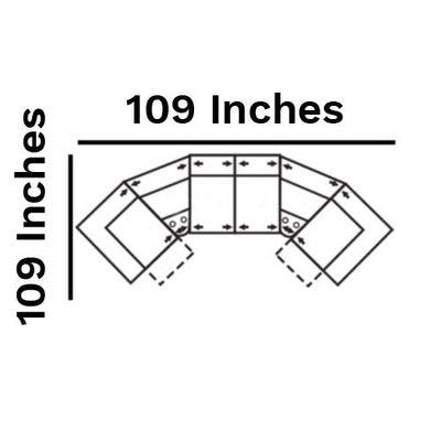 Layout B: Five Piece Sectional 109" x 109"