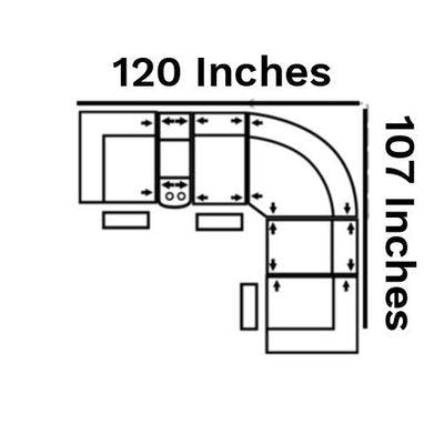 Layout D: Six Piece Sectional 120" x 107"