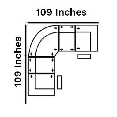 Layout A:  Five Piece Sectional 109" x 109"
