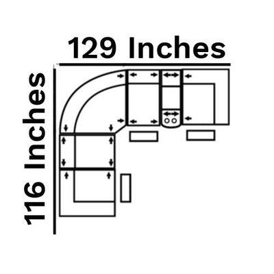 Layout B: Six Piece Sectional 116" x 129"