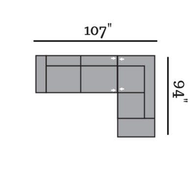 Layout A: Two Piece Sectional 107" x 84"