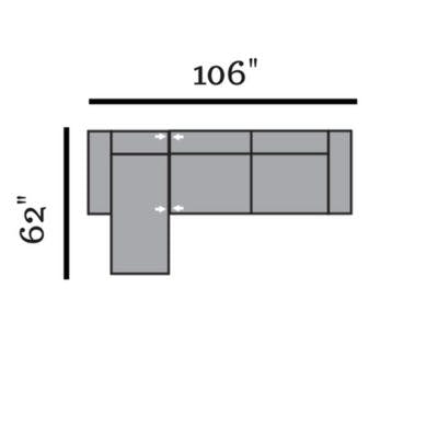 Layout C: Two Piece Sectional 62" x 106"
