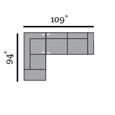 Layout B:  Two Piece Sectional 94" x 109"