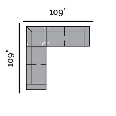 Layout E: Two Piece Sectional 109" x 109"