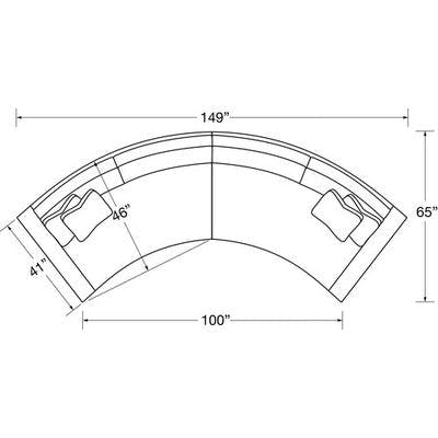 Sectional Layout D:  Two Piece Sectional (149" Wide)