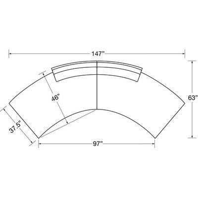 Sectional Layout C:  Two Piece Sectional (147" Wide)