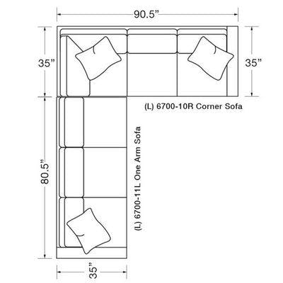 Layout D:  Two Piece Sectional (111" x 90.5")