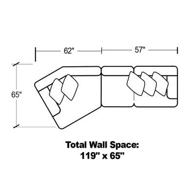 Layout E - Two Piece Sectional (65" x 119")
