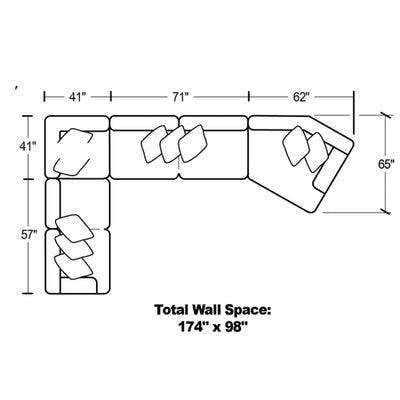 Layout F - Four Piece Sectional (98" x 174" x 65")