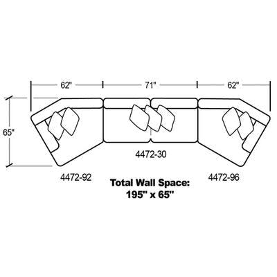 Layout K - Three Piece Sectional (65" x 195")