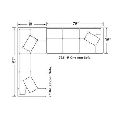 Layout D: Two Piece Sectional (87" x 111")