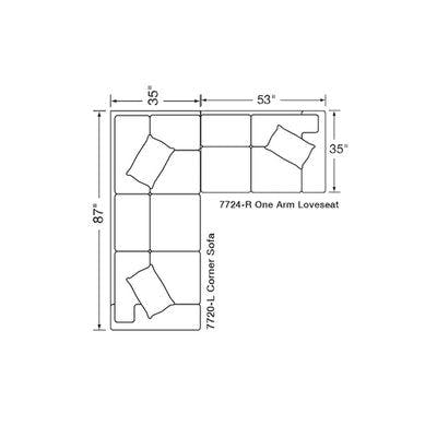 Layout A: Two Piece Sectional  (87" x 88")