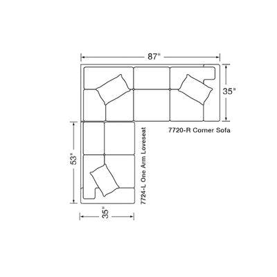 Layout B:  Two Piece Sectional  (88" x 87")