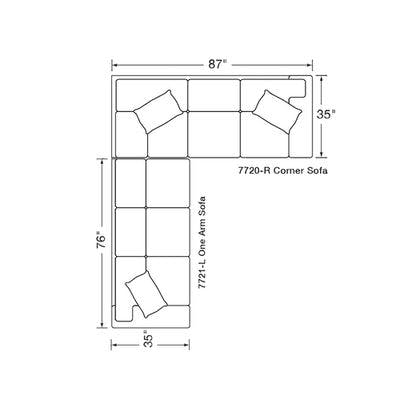 Layout C:  Two Piece Sectional (111" x 87")