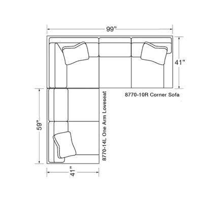 Layout B: Two Piece Sectional (100" x 99")