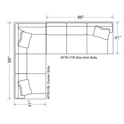 Layout C:  Two Piece Sectional (99" x 127")
