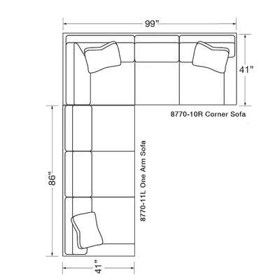 Layout D:  Two Piece Sectional (127" x 99")