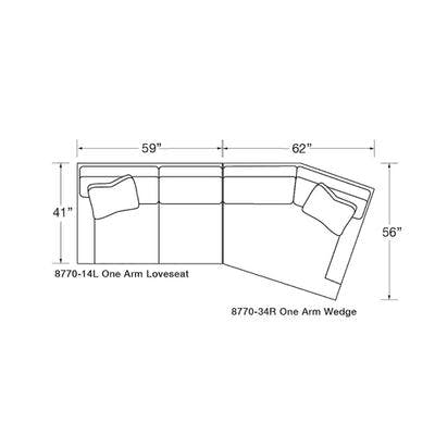 Layout O:  Two Piece Sectional (148" x 56")