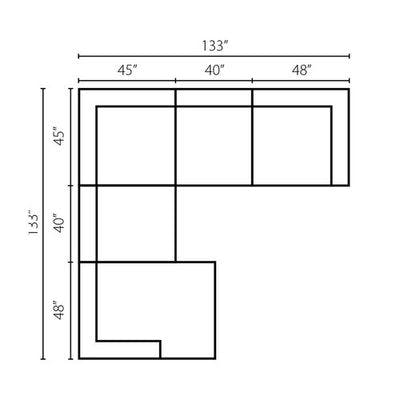 Layout C:  Five Piece Sectional (Chaise Left Side) 133" x 133"