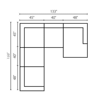 Layout D:  Five Piece Sectional (Chaise Right Side) 133" x 133"