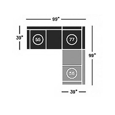 Layout A:  Three Piece Sectional -  99" x 99" 