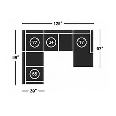 Layout C:  Four Piece Sectional - 99" x 129" 