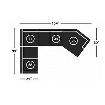 Layout E:  Four Piece Sectional - 99" x 154" 