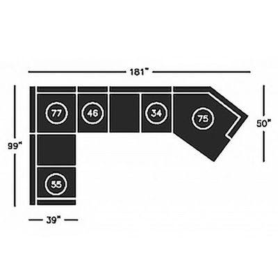 Layout I:  Five Piece Sectional - 99" x 181"