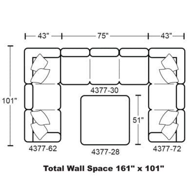 Layout H (Ottoman Not Included):  101" x 163" x 101"