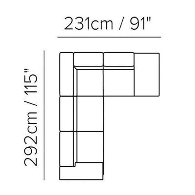 Layout C:  Two Piece Sectional - 115" x 91"