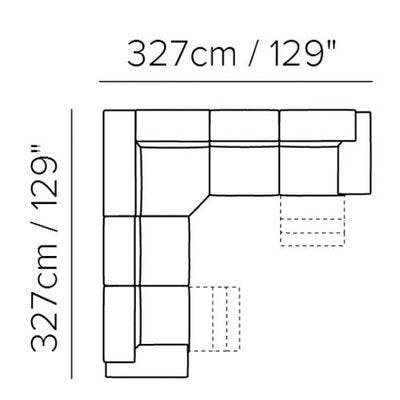 Layout C: Five Piece Sectional - 129" x 129"