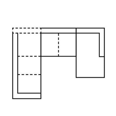 Layout D: Three Piece Sectional (Chaise Right Side) - 96" x 134" x 61"