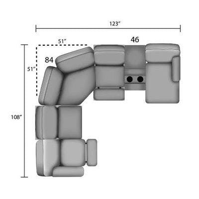 Layout C:  Six Piece Reclining Sectional - 108" x 123"
