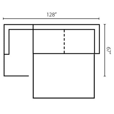 Layout D:  Two Piece Sleeper Sectional (Sleeper Right Side) 67" x  128"