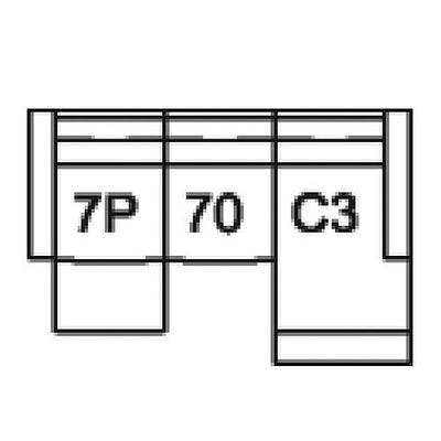 Layout B: Three Piece Reclining Sectional - 122" x 65"