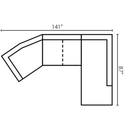 Layout A:  Three Piece Sectional 141" x 87"