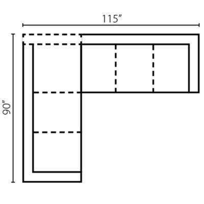 Layout E:  Two Piece Sectional 90" x 115"