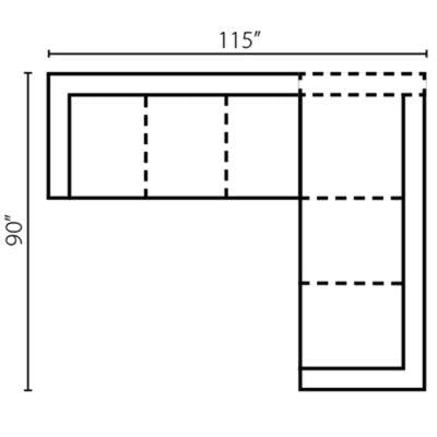 Layout F:  Two Piece Sectional 115" x 90"
