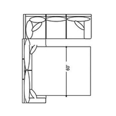 Layout A:  Two Piece Sleeper Sectional (Sleeper Left Side) 116" x 92"