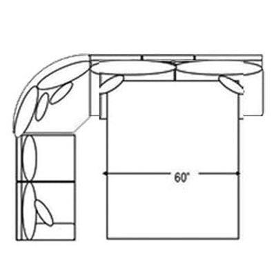 Layout A:  Two Piece Sleeper Sectional 98" x 121"