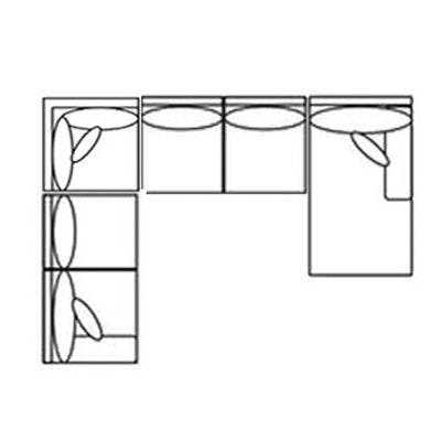 Layout I:  Four Piece Sectional 96.5" x 121.5"